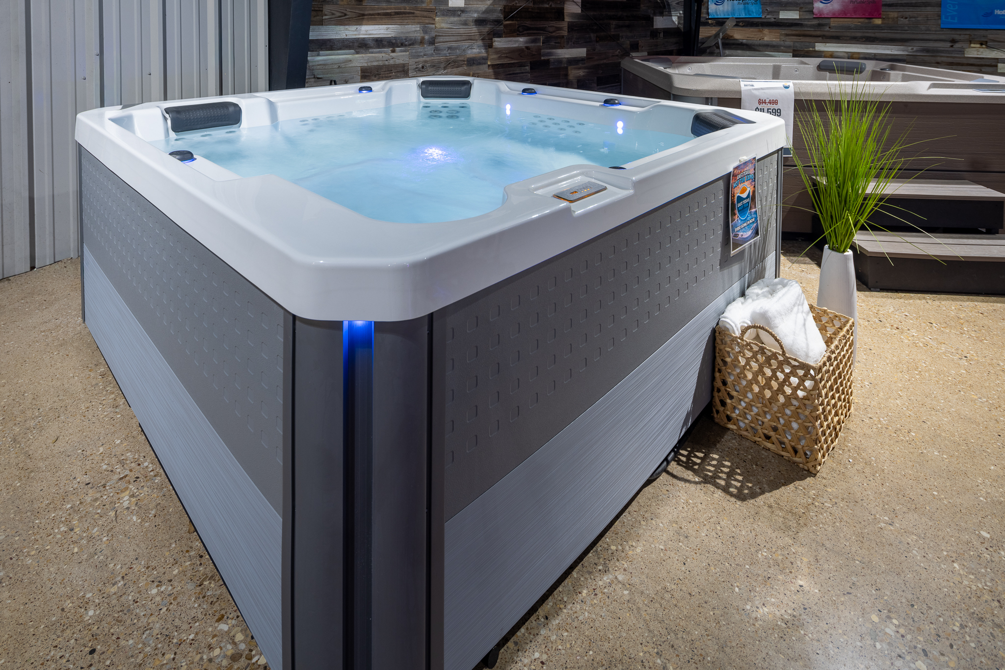 Hot Spring hot tub on the Tyler showroom floor