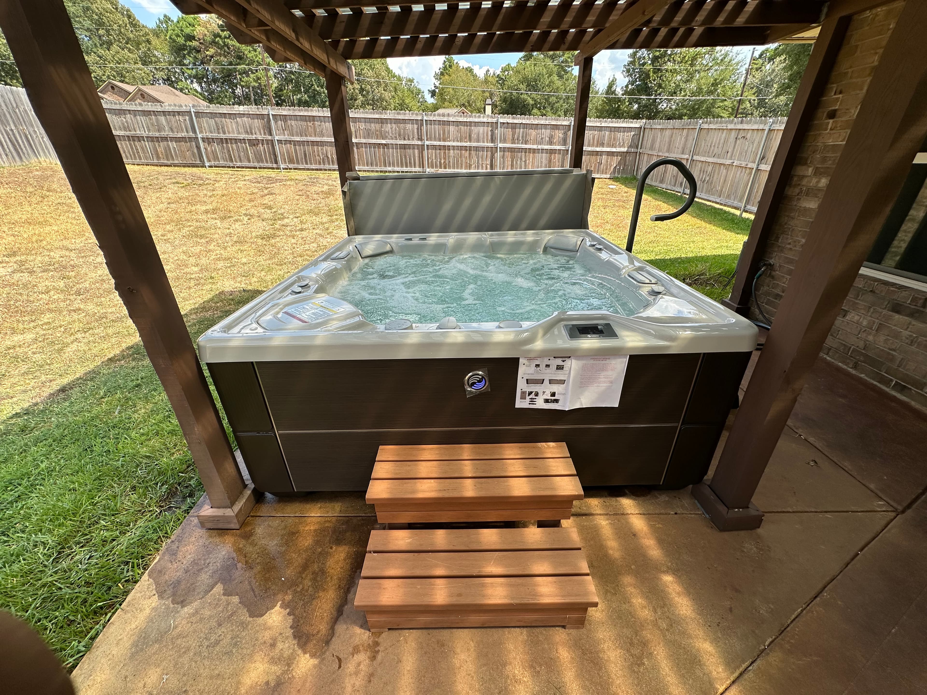 Hot tub delivered by East Texas Hot Tub Company to Longview, Texas